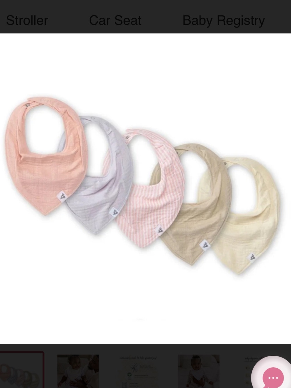 Burt’s Bees set of 5 baby bibs bandanas